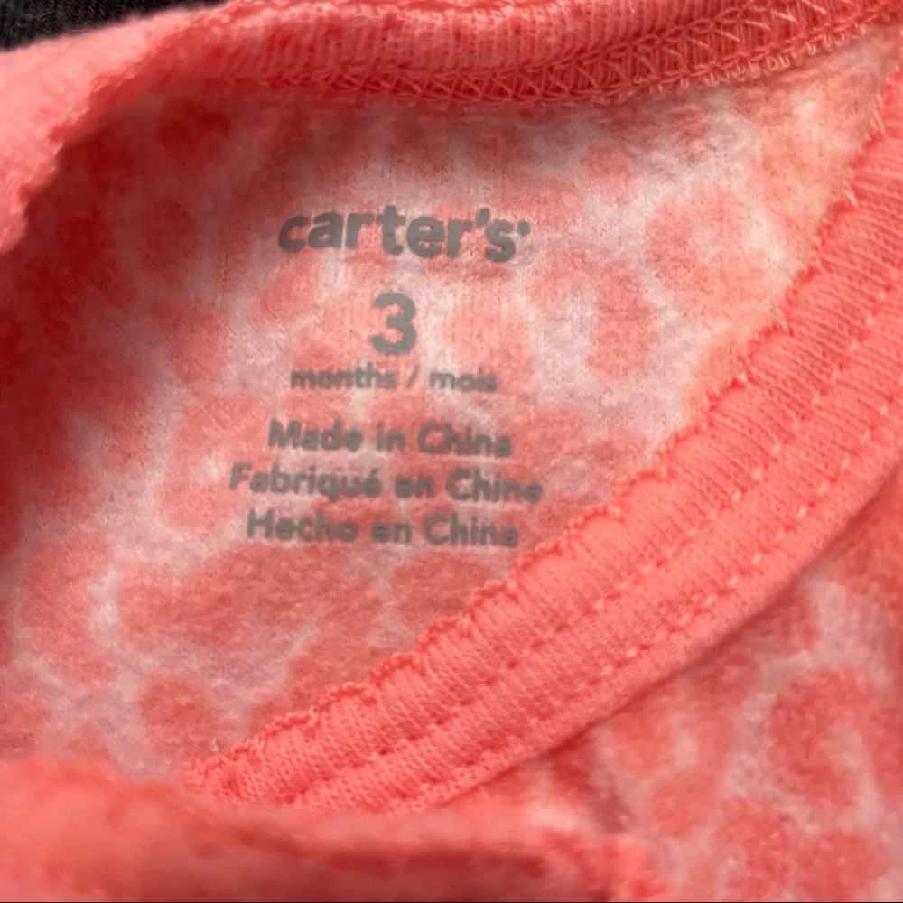 Carter’s Animal Print Fleece Footie Onesie Girls 3mo